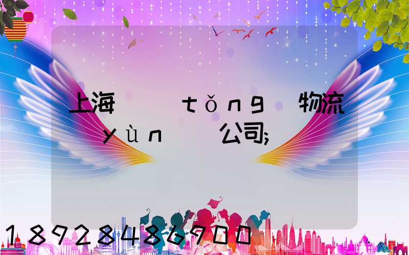 上海傳統(tǒng)物流運(yùn)輸公司