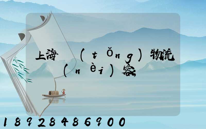 上海傳統(tǒng)物流運輸內(nèi)容