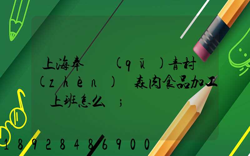 上海奉賢區(qū)青村鎮(zhèn)愛森肉食品加工廠上班怎么樣