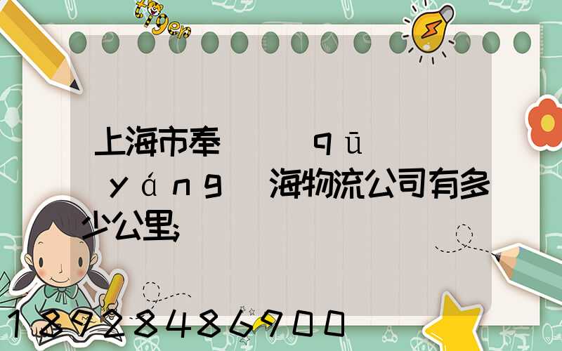 上海市奉賢區(qū)離揚(yáng)海物流公司有多少公里