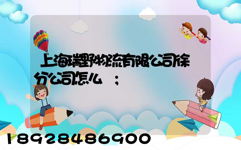 上海瑞野物流有限公司徐匯分公司怎么樣