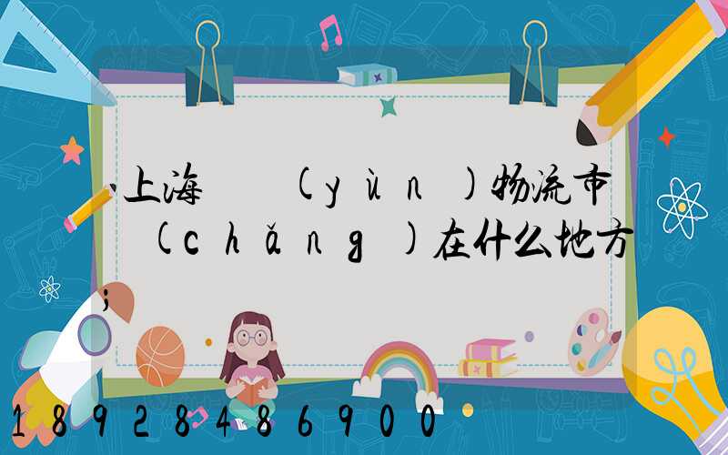 上海貨運(yùn)物流市場(chǎng)在什么地方