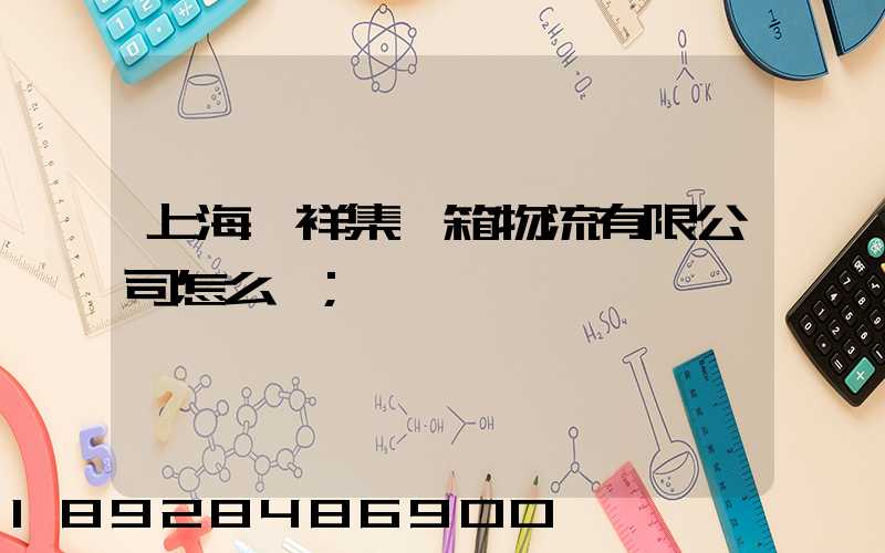 上海運祥集裝箱物流有限公司怎么樣