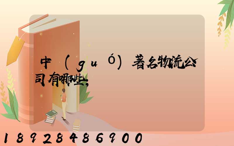 中國(guó)著名物流公司有哪些