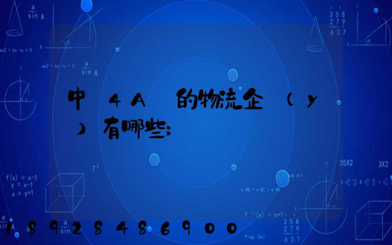 中國4A級的物流企業(yè)有哪些