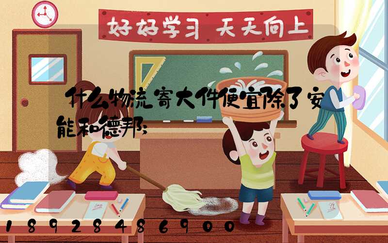 什么物流寄大件便宜除了安能和德邦