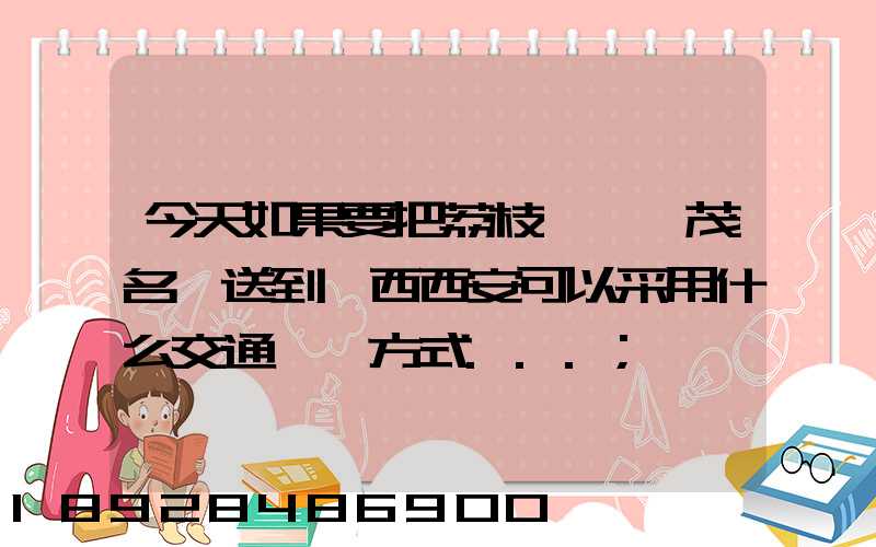今天如果要把荔枝從廣東茂名運送到陜西西安可以采用什么交通運輸方式...