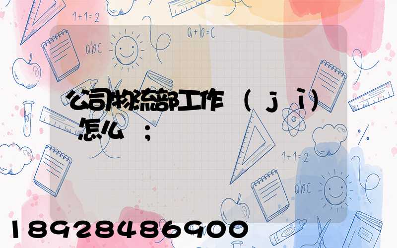 公司物流部工作計(jì)劃怎么寫