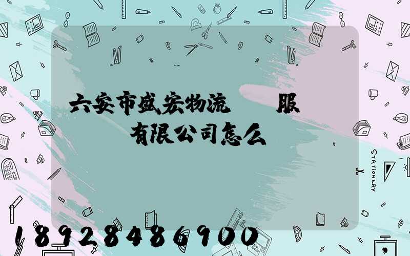 六安市盛宏物流運輸服務(wù)有限公司怎么樣