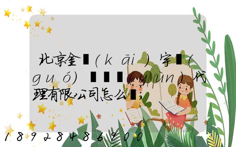 北京金開(kāi)宇國(guó)際貨運(yùn)代理有限公司怎么樣