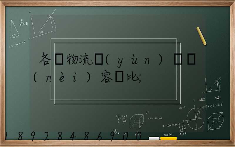 各種物流運(yùn)輸內(nèi)容對比