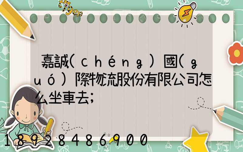 嘉誠(chéng)國(guó)際物流股份有限公司怎么坐車去