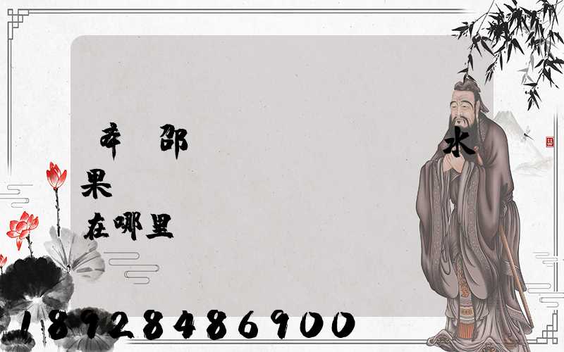 奉賢邵廠(chǎng)水果倉(cāng)庫(kù)在哪里