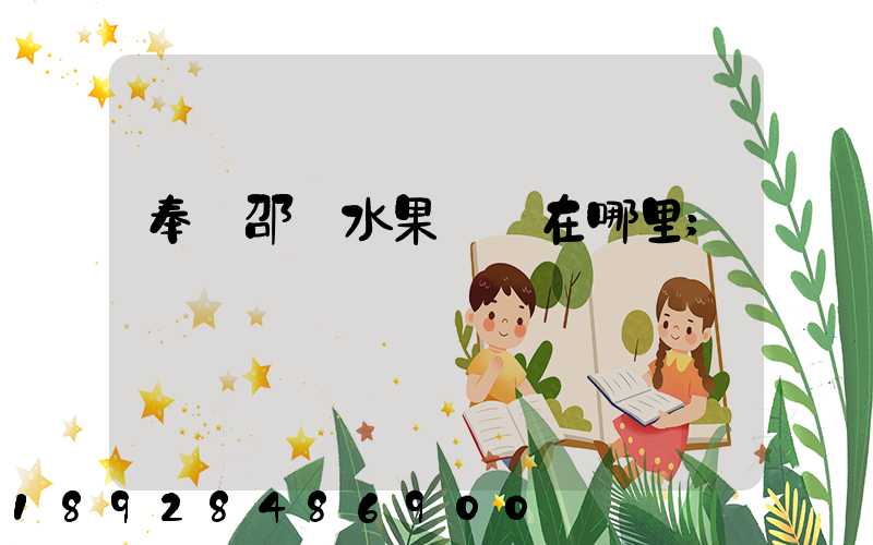 奉賢邵廠水果倉庫在哪里