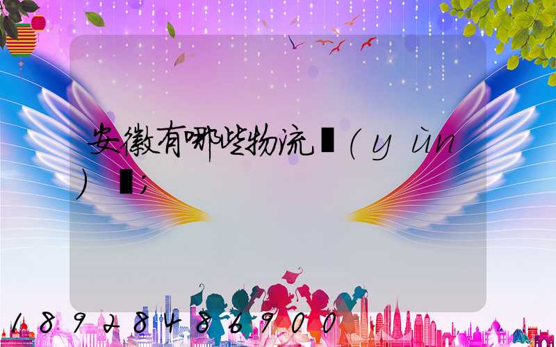 安徽有哪些物流運(yùn)輸