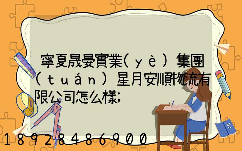 寧夏晟晏實業(yè)集團(tuán)星月安順物流有限公司怎么樣