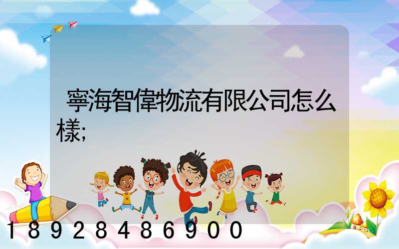 寧海智偉物流有限公司怎么樣