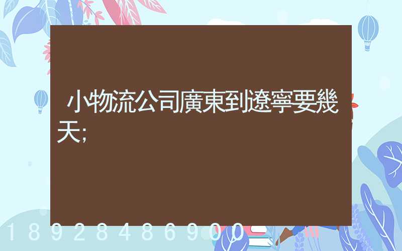 小物流公司廣東到遼寧要幾天