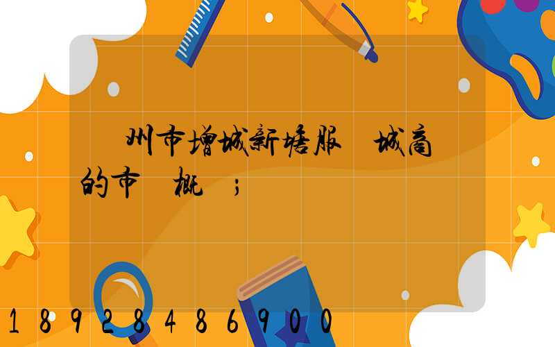 廣州市增城新塘服裝城商場的市場概況