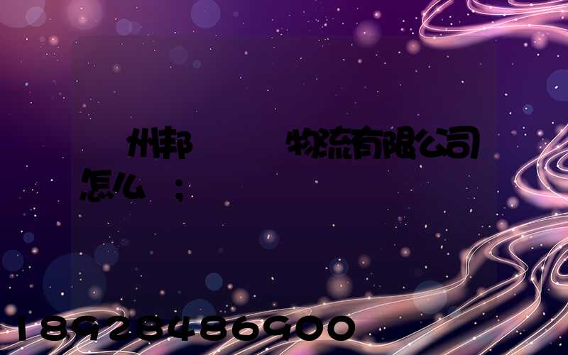 廣州邦勝國際物流有限公司怎么樣