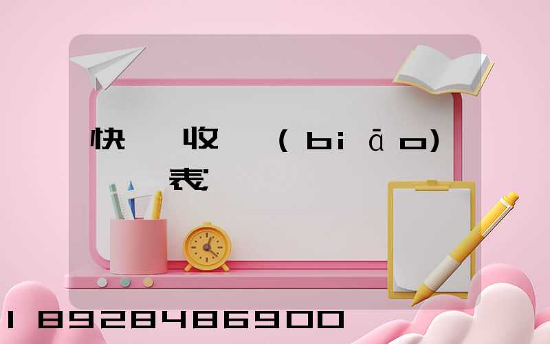 快遞費收費標(biāo)準一覽表