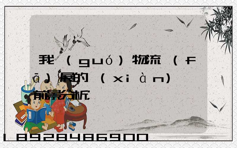 我國(guó)物流發(fā)展的現(xiàn)狀與前景分析