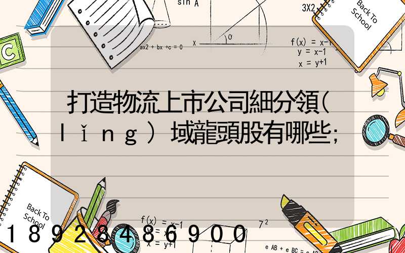 打造物流上市公司細分領(lǐng)域龍頭股有哪些