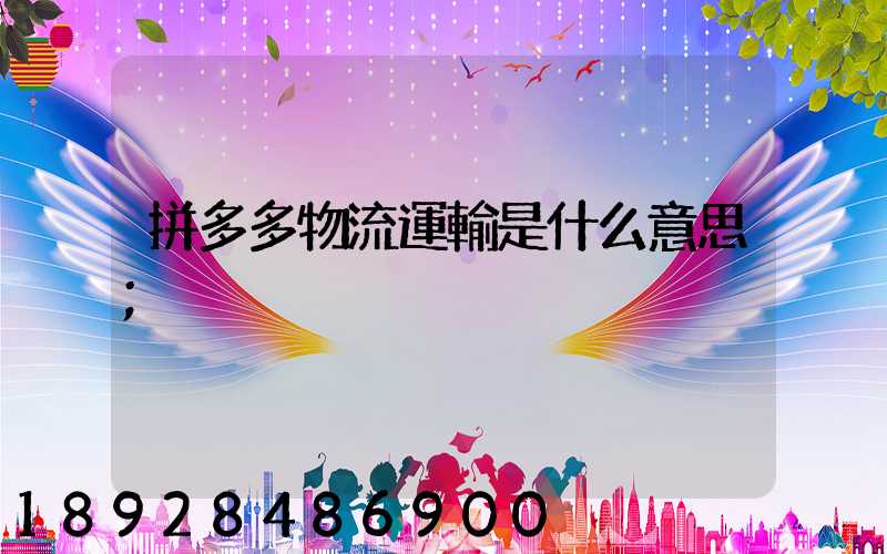 拼多多物流運輸是什么意思