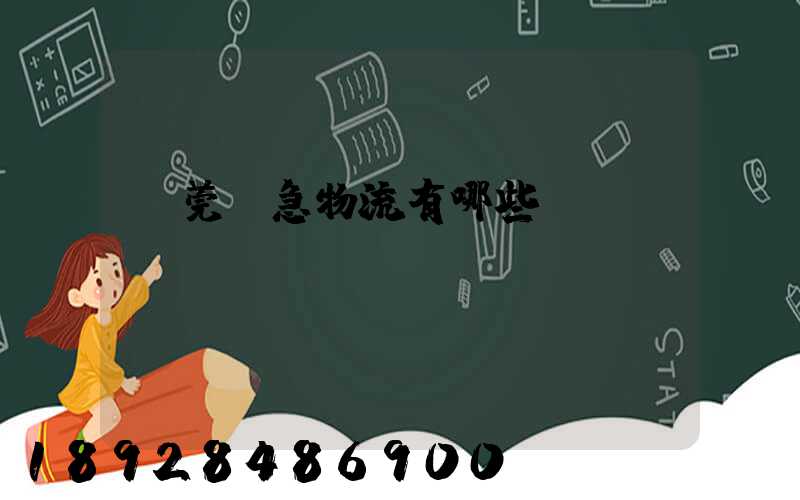 東莞應急物流有哪些