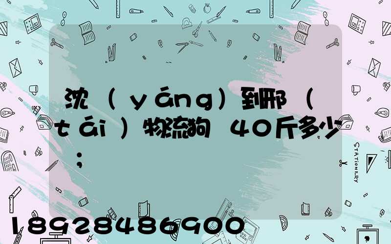 沈陽(yáng)到邢臺(tái)物流狗糧40斤多少錢