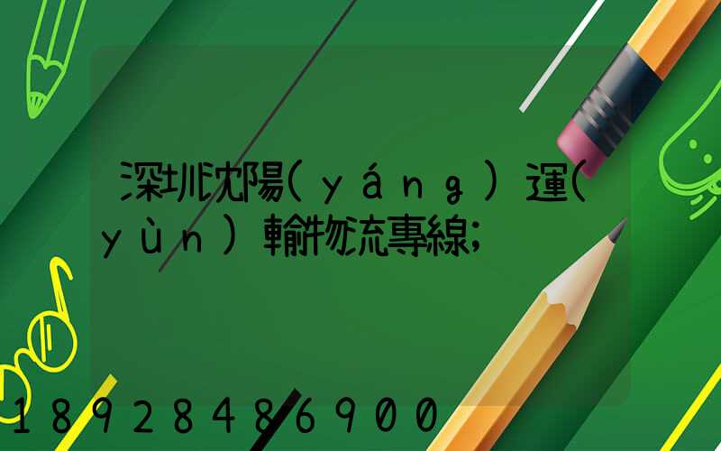 深圳沈陽(yáng)運(yùn)輸物流專線