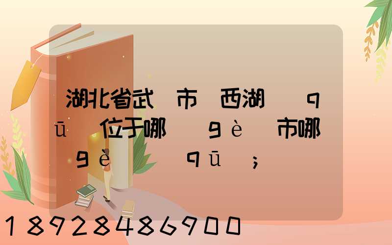 湖北省武漢市東西湖區(qū)位于哪個(gè)市哪個(gè)區(qū)