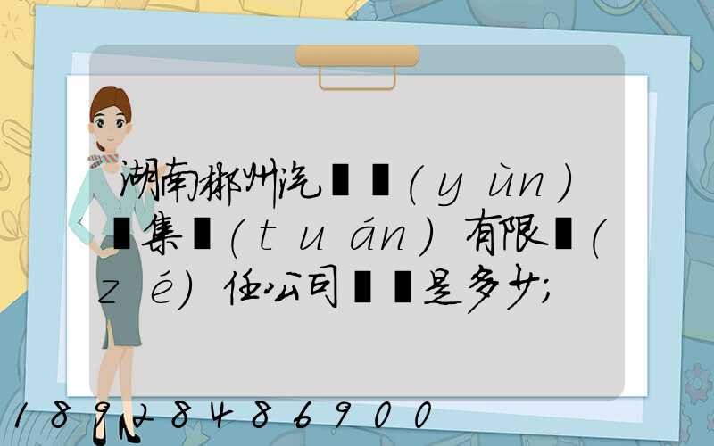 湖南郴州汽車運(yùn)輸集團(tuán)有限責(zé)任公司電話是多少