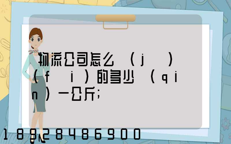 物流公司怎么計(jì)費(fèi)的多少錢(qián)一公斤