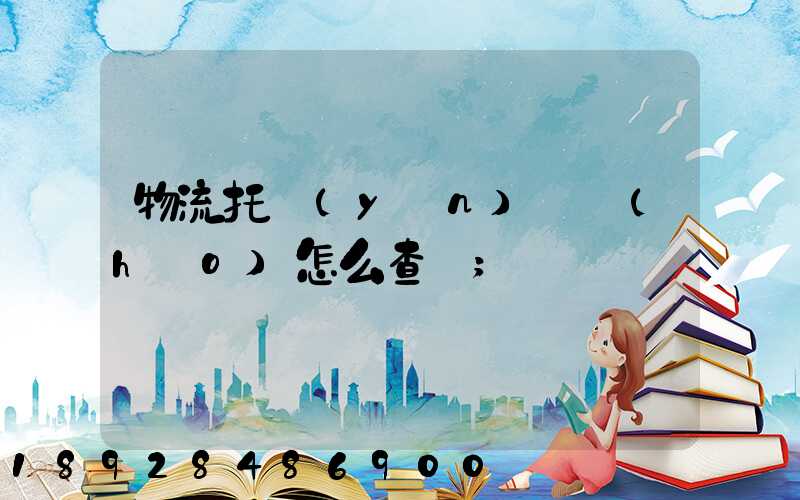 物流托運(yùn)單號(hào)怎么查詢