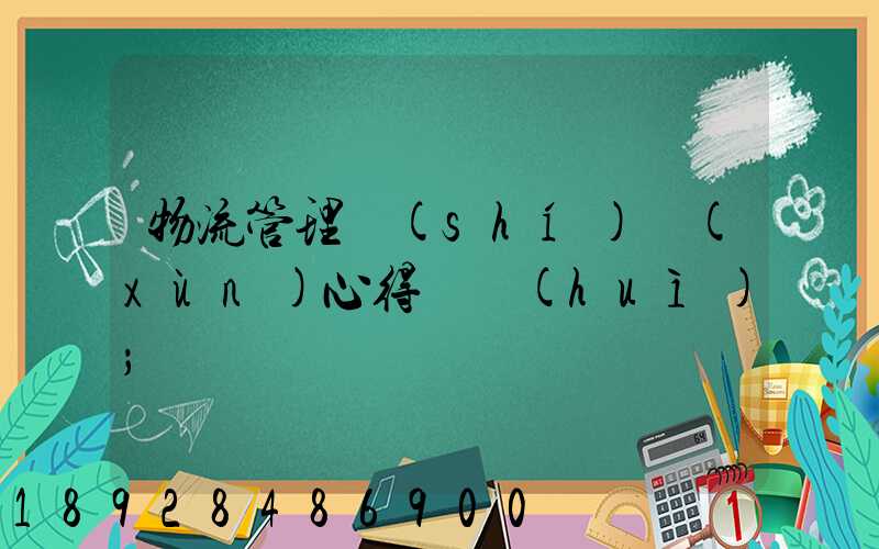 物流管理實(shí)訓(xùn)心得體會(huì)