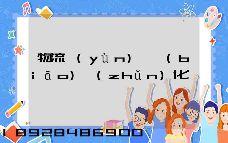 物流運(yùn)輸標(biāo)準(zhǔn)化