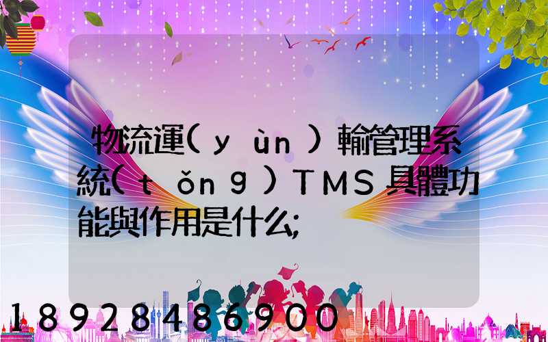 物流運(yùn)輸管理系統(tǒng)TMS具體功能與作用是什么