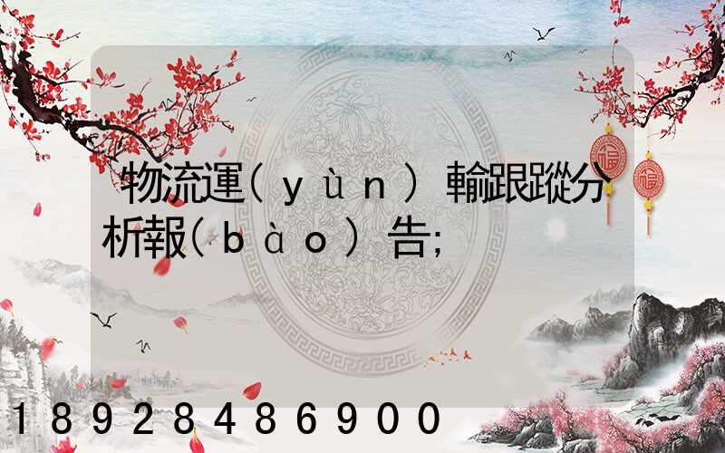 物流運(yùn)輸跟蹤分析報(bào)告