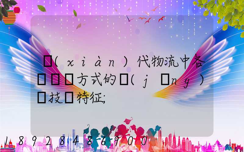 現(xiàn)代物流中各種運輸方式的經(jīng)濟技術特征