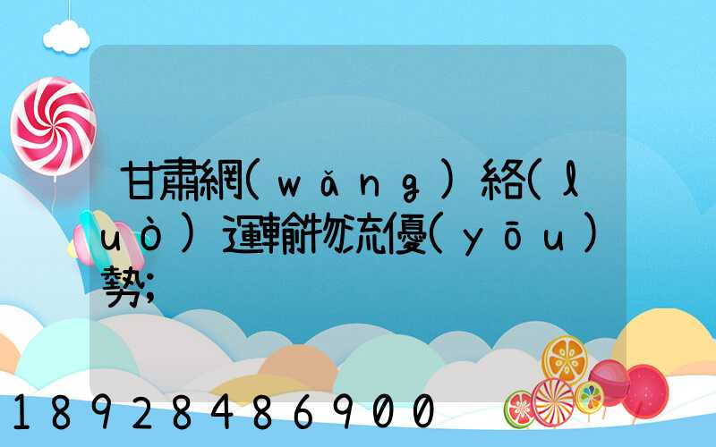 甘肅網(wǎng)絡(luò)運輸物流優(yōu)勢