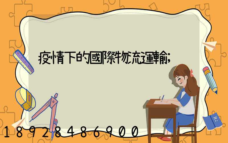 疫情下的國際物流運輸