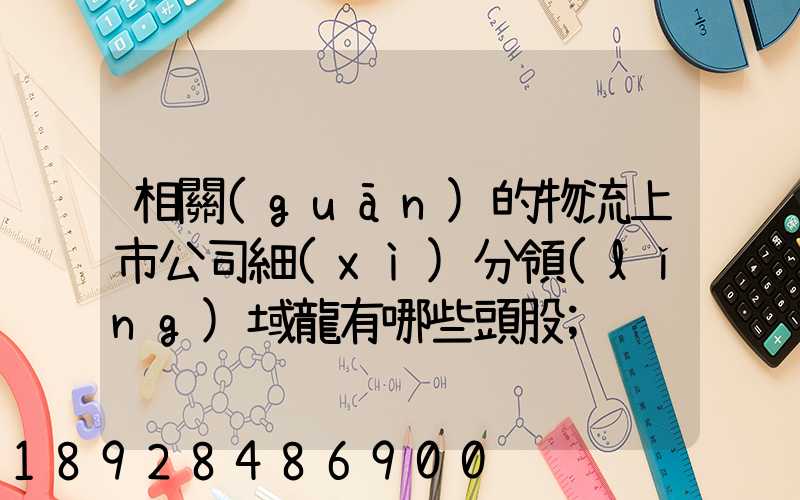相關(guān)的物流上市公司細(xì)分領(lǐng)域龍有哪些頭股