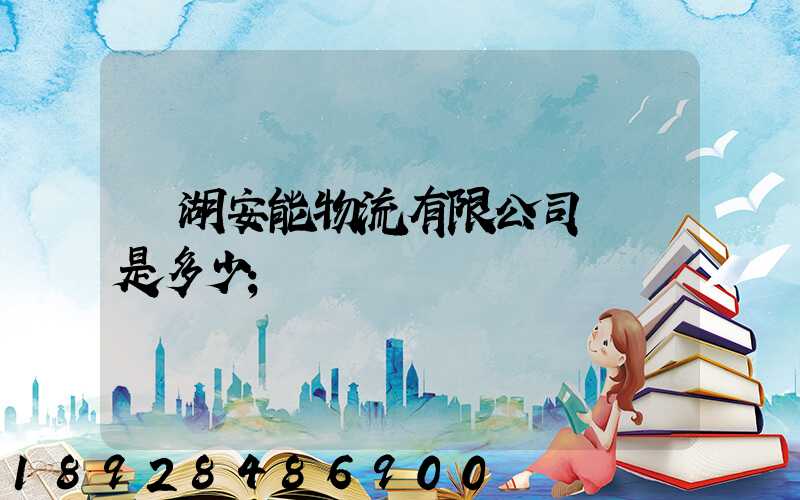 蕪湖安能物流有限公司電話是多少