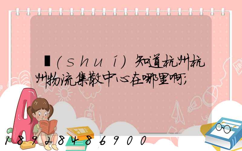 誰(shuí)知道杭州杭州物流集散中心在哪里啊