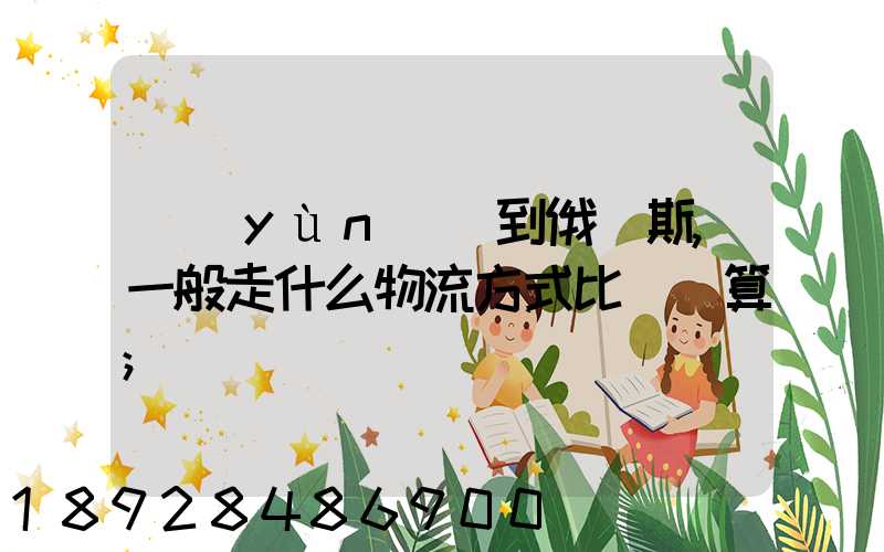 運(yùn)貨到俄羅斯,一般走什么物流方式比較劃算