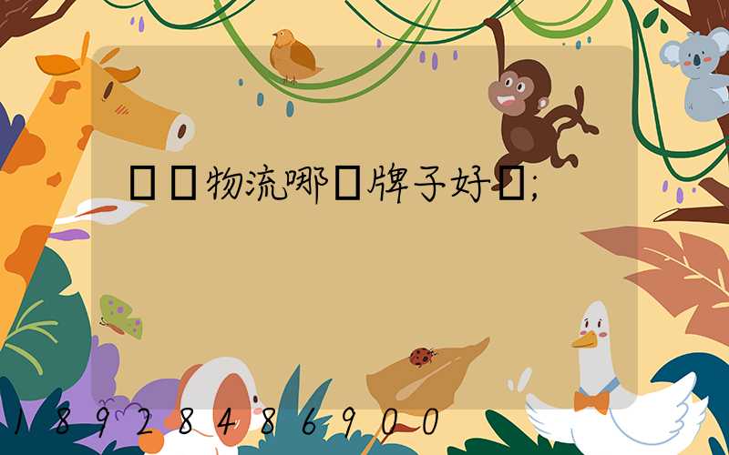 運輸物流哪個牌子好點