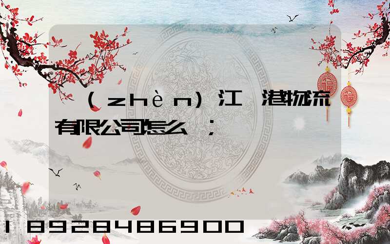 鎮(zhèn)江遠港物流有限公司怎么樣