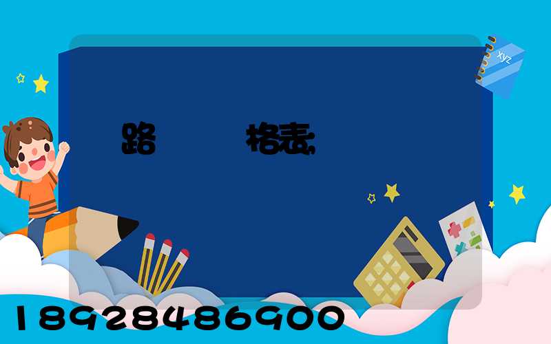 鐵路貨運價格表