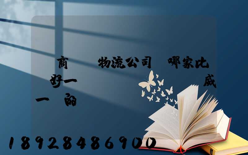 電商倉儲物流公司,哪家比較好一點、權(quán)威一點的